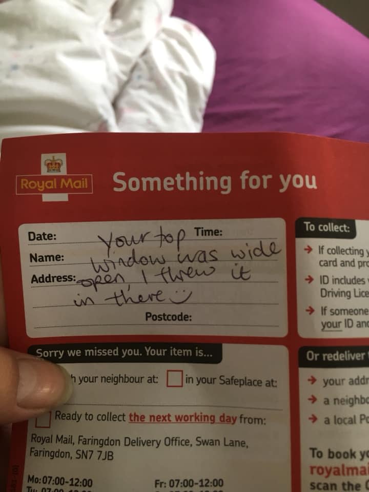 Card left behind by postie. 