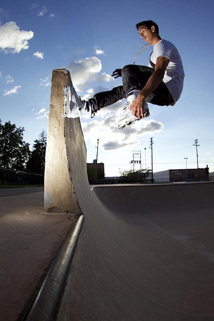 Keegan Jacko at Ranney Skate Park in Lansing before moving to Nashville, Tenn. to pursue a career in country music.