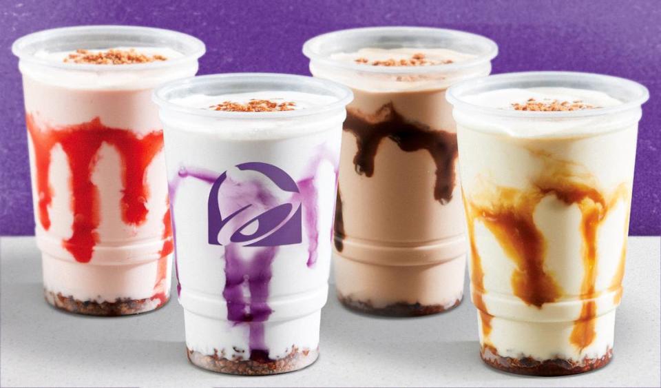 Taco Bell’s new Churro Chillers are available in four flavors: sweet vanilla, Mexican chocolate, Dulce de Leche coffee and wild strawberry.