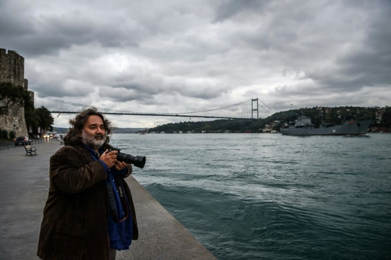 Yoruk Isik is one of a group of dedicated Turkish ship spotters who snap Russian warships as they pass through Istanbul's Bosphorus Strait