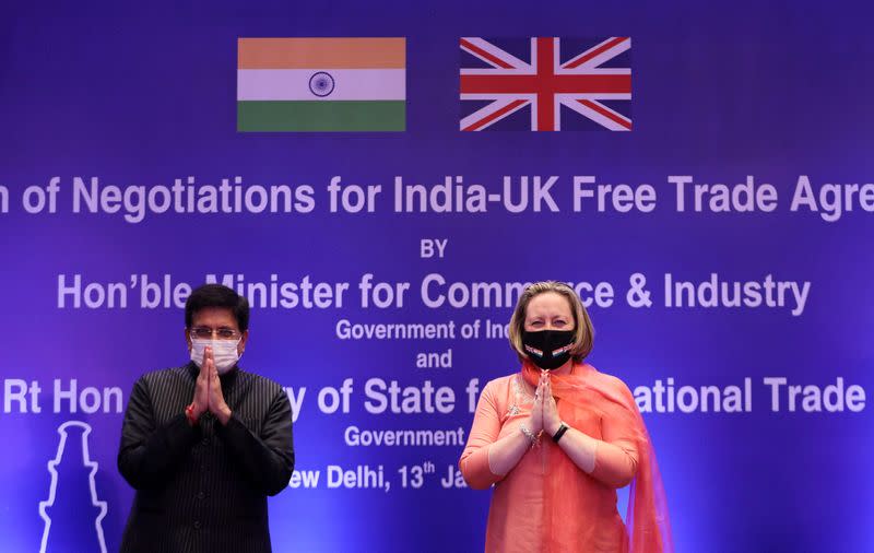 FILE PHOTO: India and Britain launch free trade agreement talks