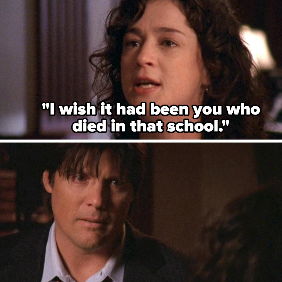 character saying, i wish it had been you who died in that school