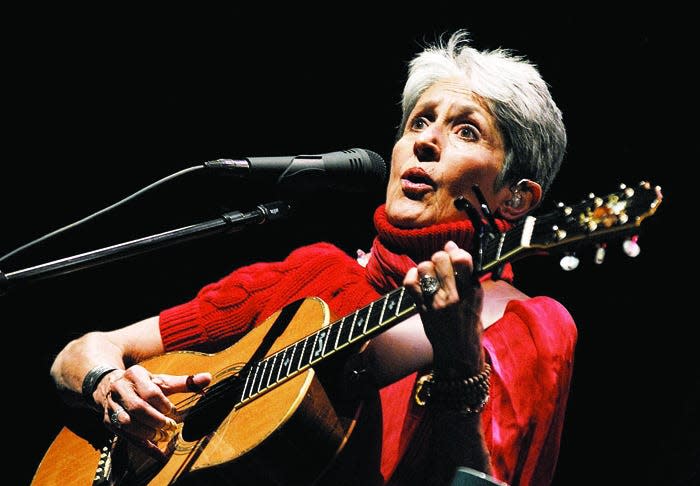 As seen in this file photo, folk music icon Joan Baez came to the Whaling City to give a concert at the Zeiterion Performing Arts Center.