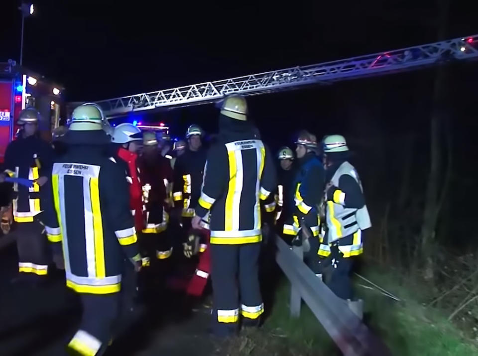 Emergency services at the scene of the crash (Picture: Central European News)