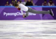 <p>Italy’s Matteo Rizzo performs in the men’s single short program team event at the 2018 Winter Olympics in Gangneung, South Korea. (AP Photo/Bernat Armangue) </p>