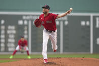 Boston Red Sox's Chris Sale delivers a pitch to a Cincinnati Reds batter during the first inning of a baseball game Thursday, June 1, 2023, in Boston. (AP Photo/Steven Senne)