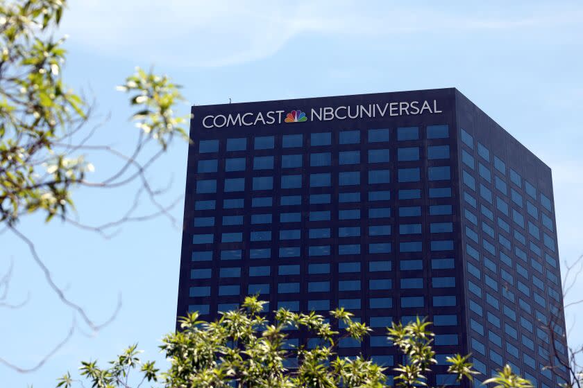 LOS ANGELES, CA - JUNE 02: The Comcast/NBC Universal building also known as the UCP10 is seen in Universal City on Wednesday, June 2, 2021 in Los Angeles, CA. This is their corporate headquarters building. (Dania Maxwell / Los Angeles Times)