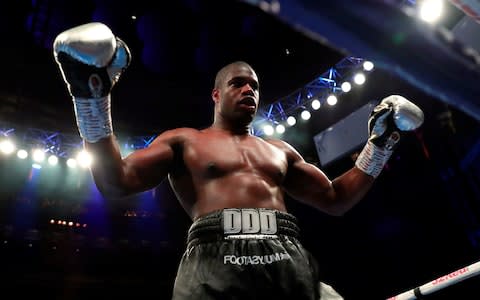 Daniel Dubois makes it a ninth knockout on a night to savour at the Royal Albert Hall - Credit: Action Images/Andrew Couldridge