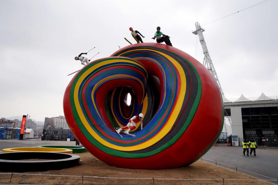 <p><strong>THE UGLY</strong><br>“Wave” Statue:<br>A strange statue of a colourful wave with various sports sitting near the Olympic Stadium at the Winter Olympic Park. Maybe I don’t get art. (Getty Images) </p>