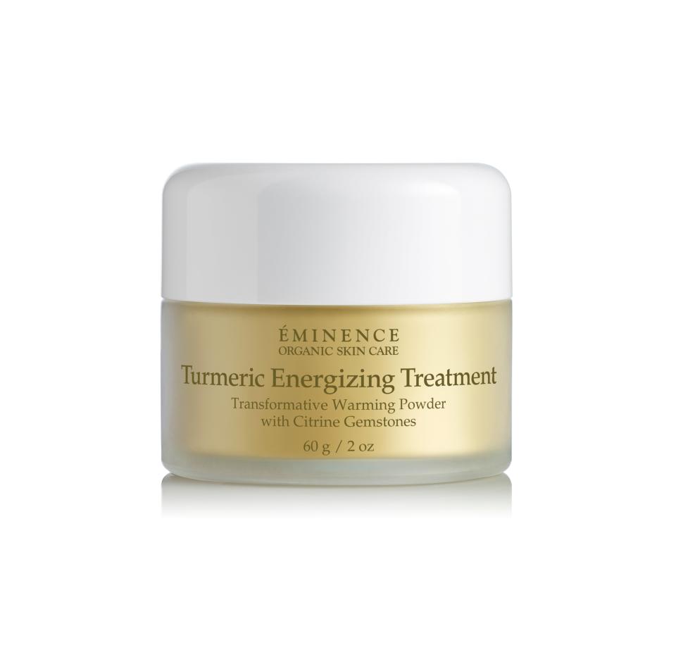 <p>The sinkside science experiment of Eminence's Organic Skin Care Turmeric Energizing Treatment uses water to transform an exfoliating powder into a mousse that dries into a purifying clay mask. </p> <p><strong>$78</strong> (<a href="https://shop-links.co/1721075692605165923" rel="nofollow noopener" target="_blank" data-ylk="slk:Shop Now;elm:context_link;itc:0;sec:content-canvas" class="link ">Shop Now</a>)</p>