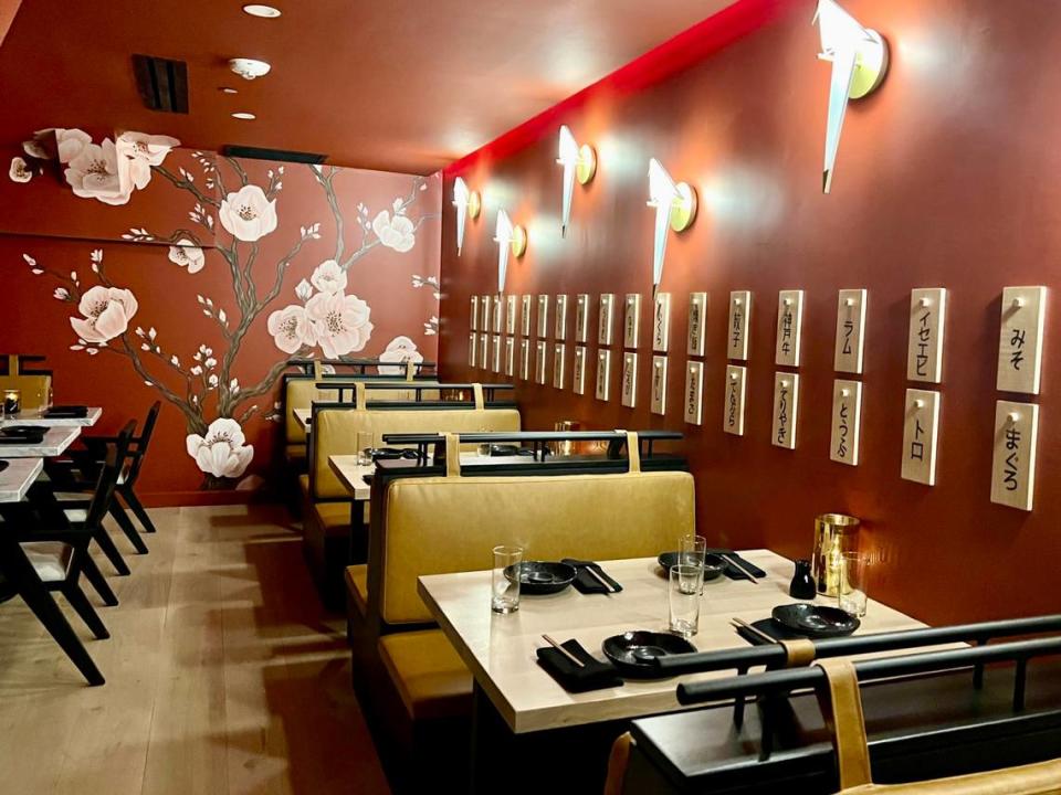 The dining room at Musume, in the cozy basement of a downtown Fort Worth skyscraper hotel.