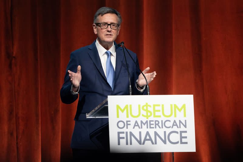 Former Federal Reserve Vice Chairman Richard Clarida speaks during The Museum of American Finance Gala in New York