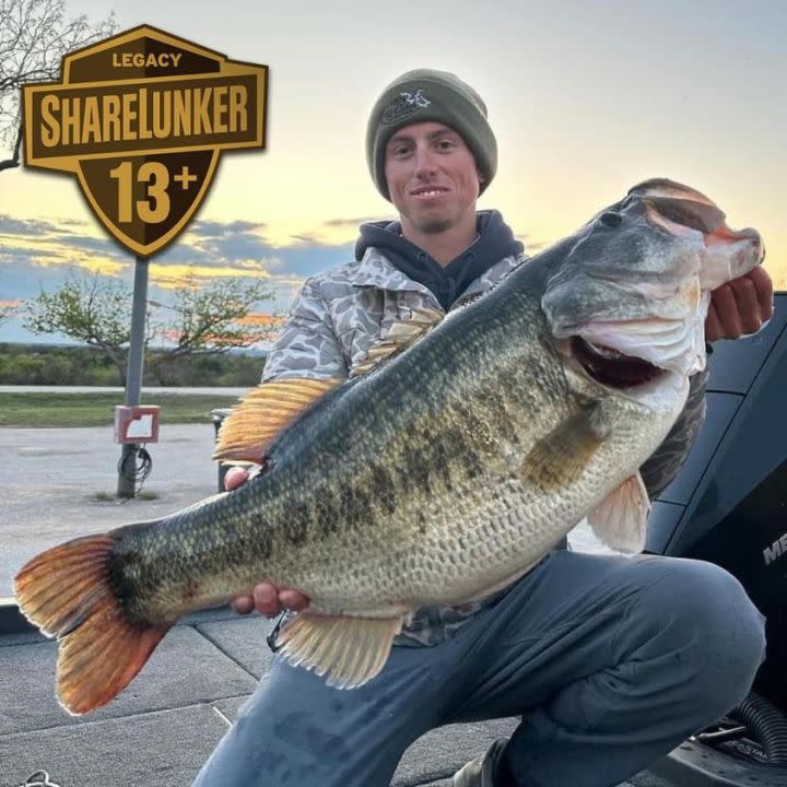 Kyle Hall and his 15.82-pound bass