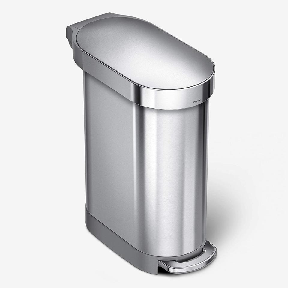 simplehuman 45 liter slim hands free step trash can