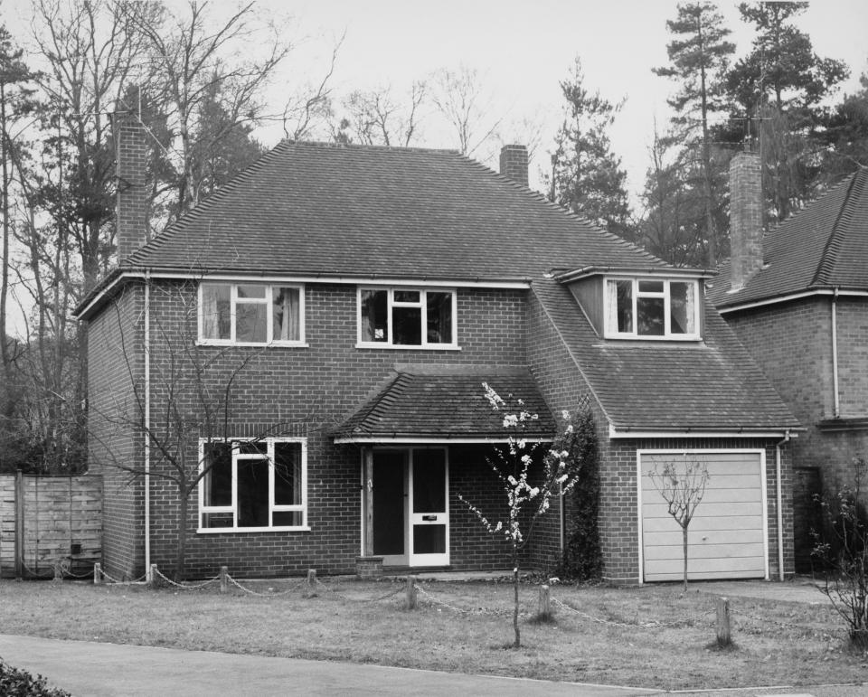 A photo of a detached house in Silverdale, Fleet, Hampshire, that was rented by the would-be kidnapper of Princess Anne, Ian Ball.
