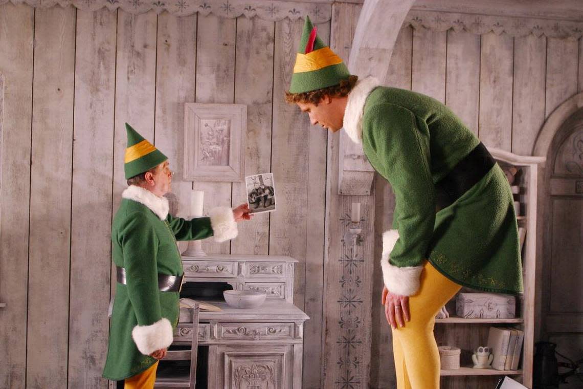 Bob Newhart, left, and Will Ferrel star in “Elf.”