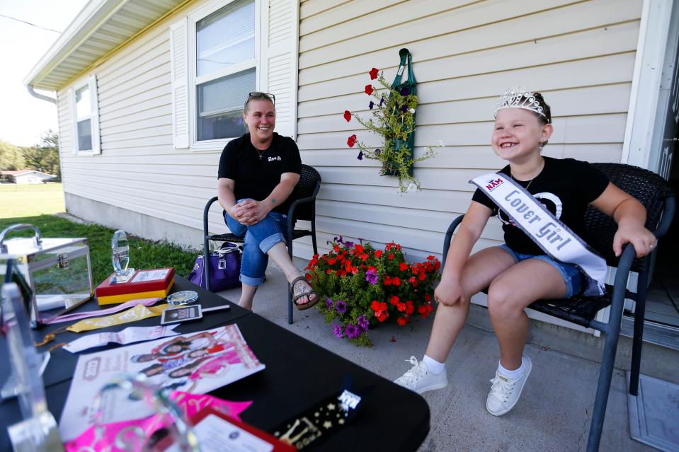 Six-year-old Bentlee Graham and her mom Casey Graham talk about Bentlee being crowned the National American Little Miss Missouri Covergirl Princess during a pageant in July.