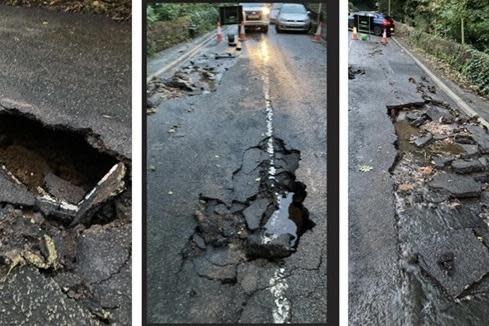 Derbyshire road closed after severe damage from burst water main