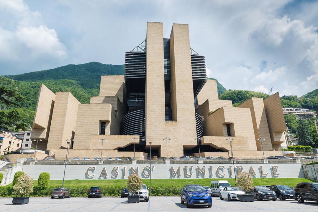 View of Campione d'Italia on Lake Lugano.