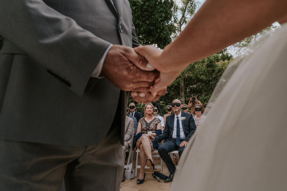 &ldquo;When we lose one of our senses the others become heightened,&rdquo; officiant Jarrad Bayliss said during the ceremony. &ldquo;Which allows us to experience something as beautiful as these vows in a totally unique way. Today, we get to experience that in Steph&rsquo;s way.&rdquo; (Photo: <a href="https://www.jamesday.com.au/" target="_blank">James Day Photography</a>)