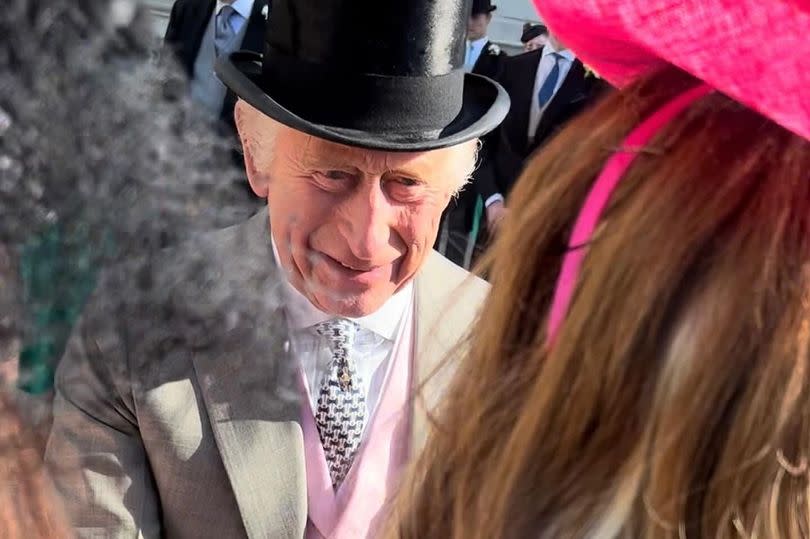 Marisha Wallace meeting King Charles at the Garden Party at Buckingham Palace