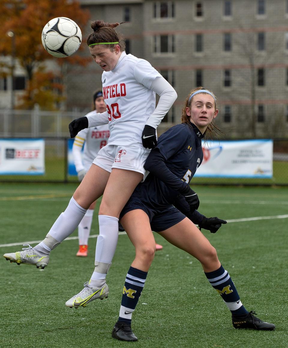 Grace Alexander, left, and Penfield are the new No. 1 Class AA team in the state rankings.