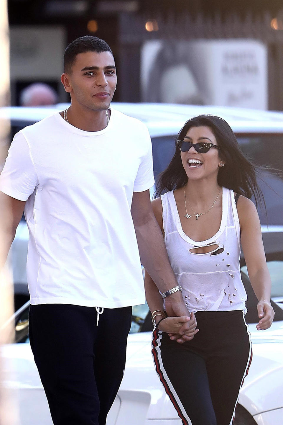 Kourtney Kardashian and her boyfriend, French model Younes Bendjima, in France. (Photo: BACKGRID)