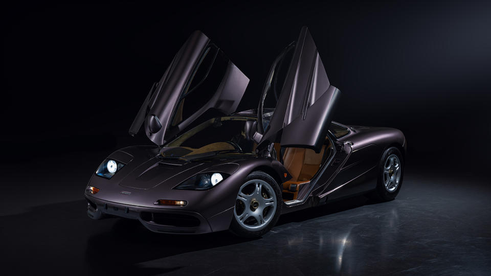 The 1995 McLaren F1 with its doors open