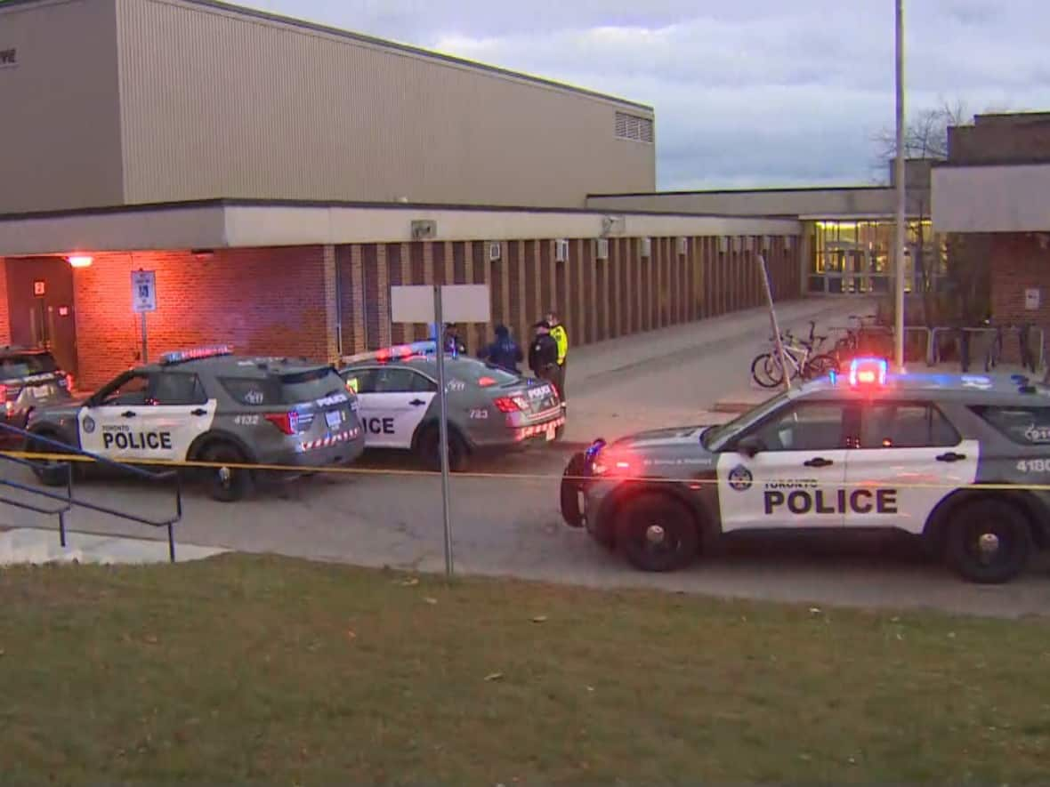 Toronto police are investigating a stabbing at a Scarborough high school that critically injured a 17-year-old student on Monday afternoon. (CBC - image credit)