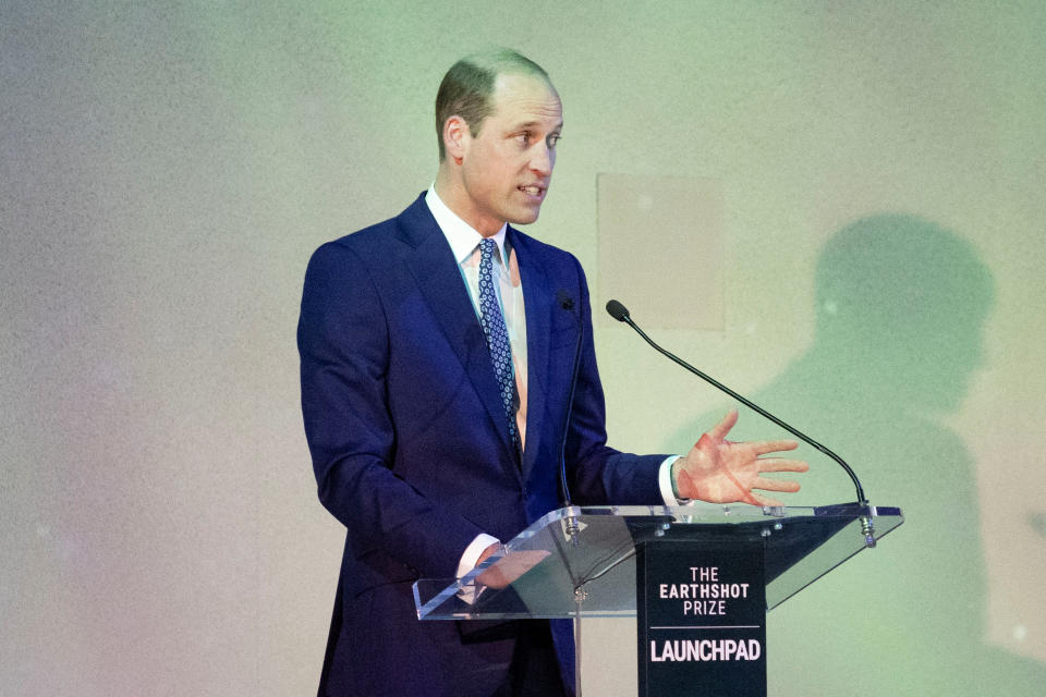 The Prince of Wales speaks as he attends an event bringing together Earthshot Prize winners and finalists as well as investors and philanthropists to celebrate the Launchpad, at Frameless in central London. Picture date: Monday March 11, 2024. (Photo by Belinda Jiao/PA Images via Getty Images)