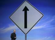 Apple Inc CEO Tim Cook speaks on stage during an Apple event in San Francisco, California October 22, 2013. REUTERS/Robert Galbraith (UNITED STATES - Tags: BUSINESS TELECOMS SCIENCE TECHNOLOGY)