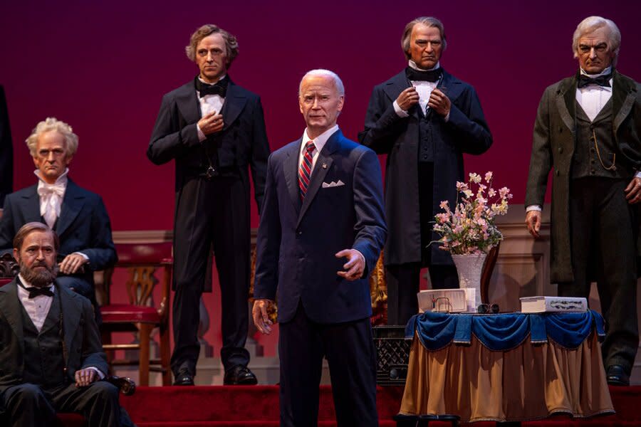 Joe Biden's animatronic in the Hall of Presidents