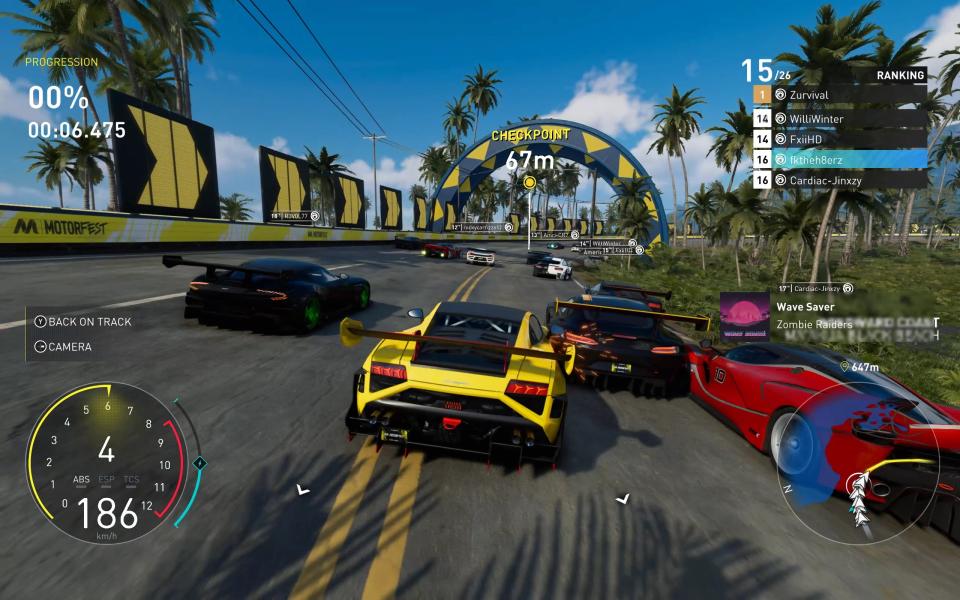 A car race in The Crew Motorfest.