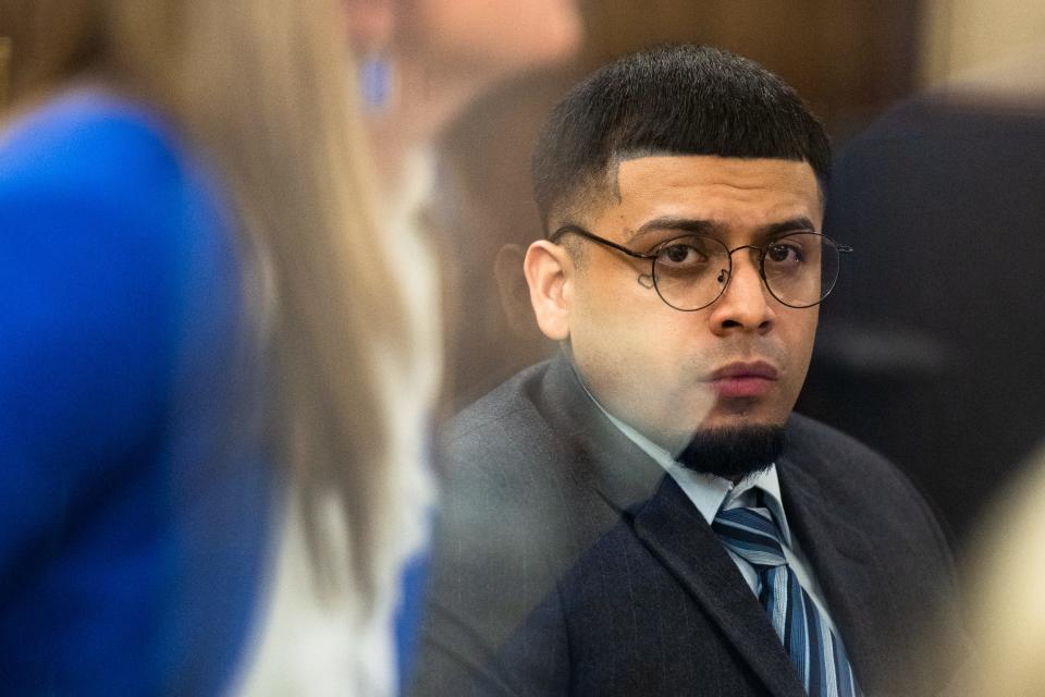 Mike Alfaro watches defense attorney Kelsey Downing rise to speak with the judge in the 347th District Court at the Nueces County Courthouse on Wednesday, June 15, 2022. Alfaro was indicted for murder following the 2018 killing of Brenda King.