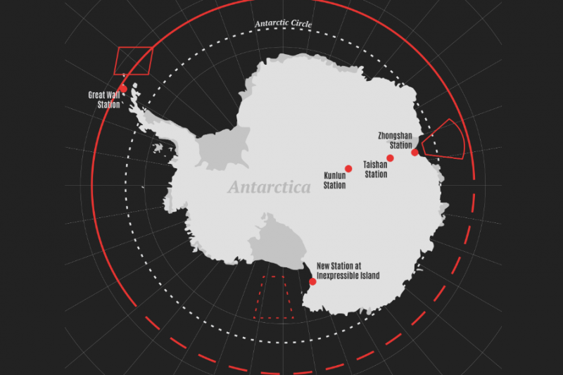 2023年4月，為擴大南極足跡，中國重啟第五座科學考察站的建設工程。（翻攝自CSIS官網）