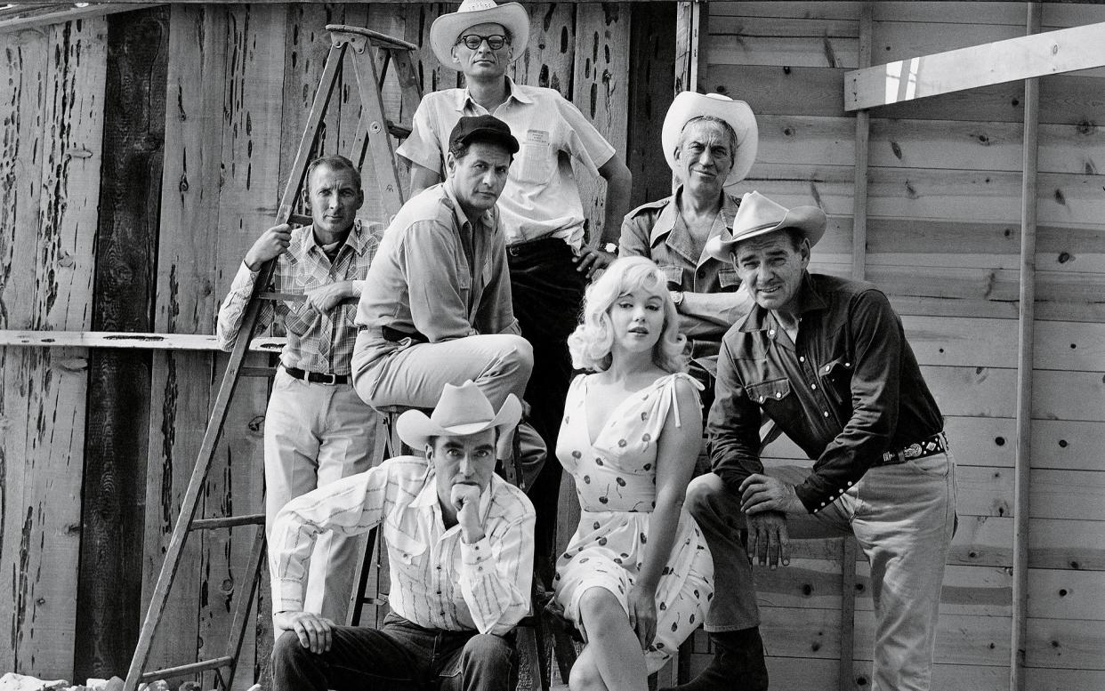 The cast on the set of The Misfits in Reno, Nevada, 1960