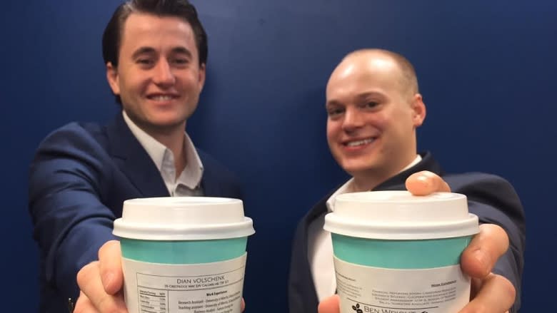 Java and job seeking: Enterprising Alberta grads hand out resumes on coffee cups