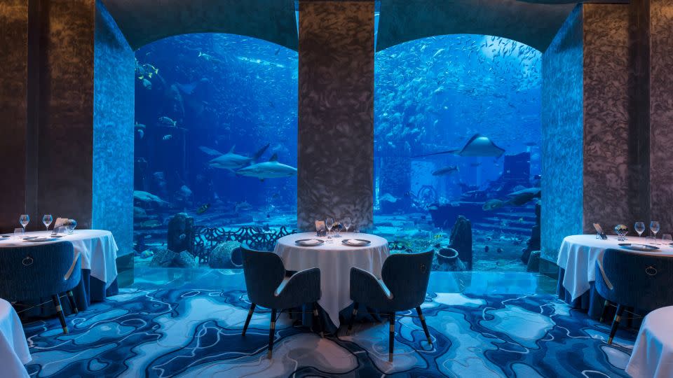 Known for its striking setting and thoughtful menu, Ossiano in Dubai ranked third on the 2024 list. - Ossiano