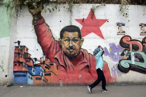 Un mural de Hugo Chávez en el barrio 23 de enero de Caracas el 1 de enero