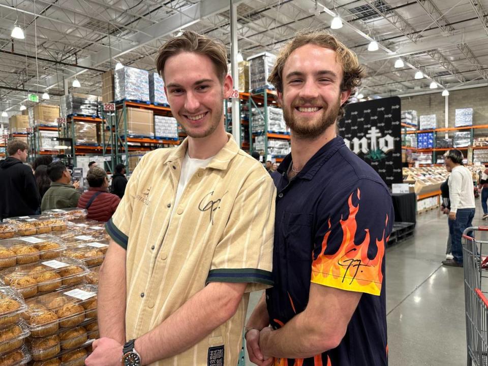 Jackson Damhorst and Nathan Neugeboren got their shirts signed by celebrity chief Guy Fieri in Costco on March 6, 2024. Fieri was there to sign bottles of his Santo Tequila.