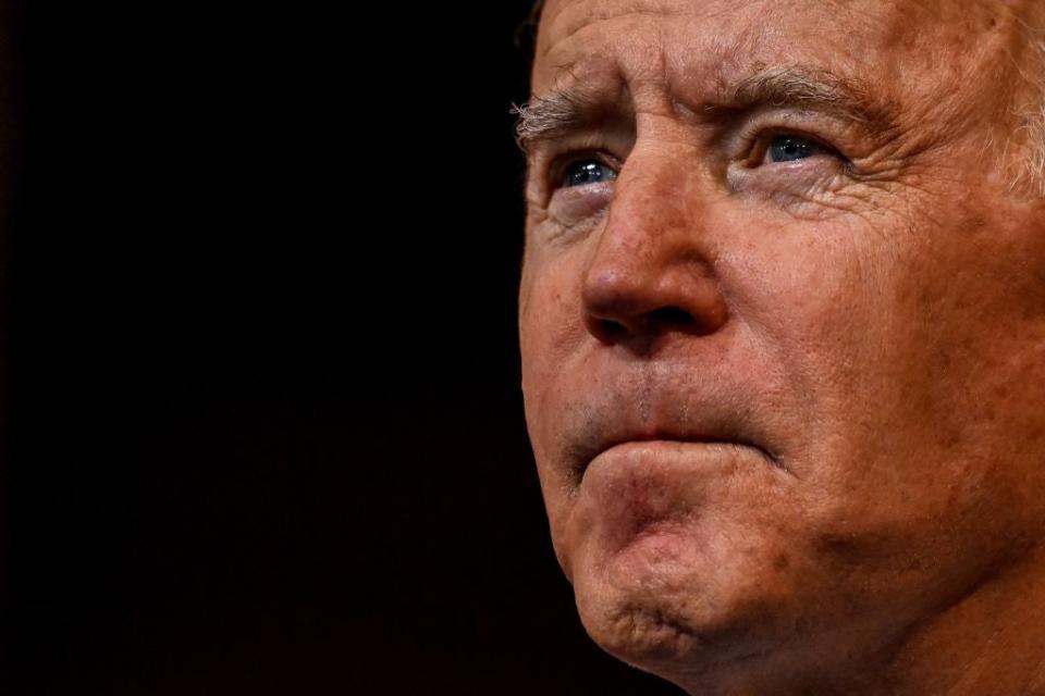 <p>Joe Biden is busily sending veiled messages to progressives and Republicans, while comparing himself to Franklin D Roosevelt in 1932.</p> (AFP via Getty Images)