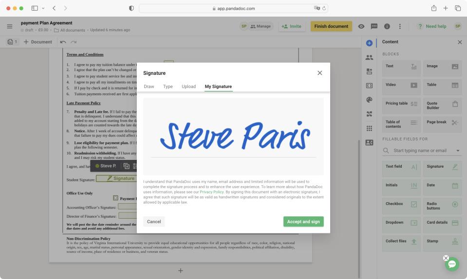 PandaDoc eSign software during our testing and review
