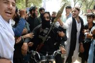 An Afghan Taliban militant during a brief ceasefire last month