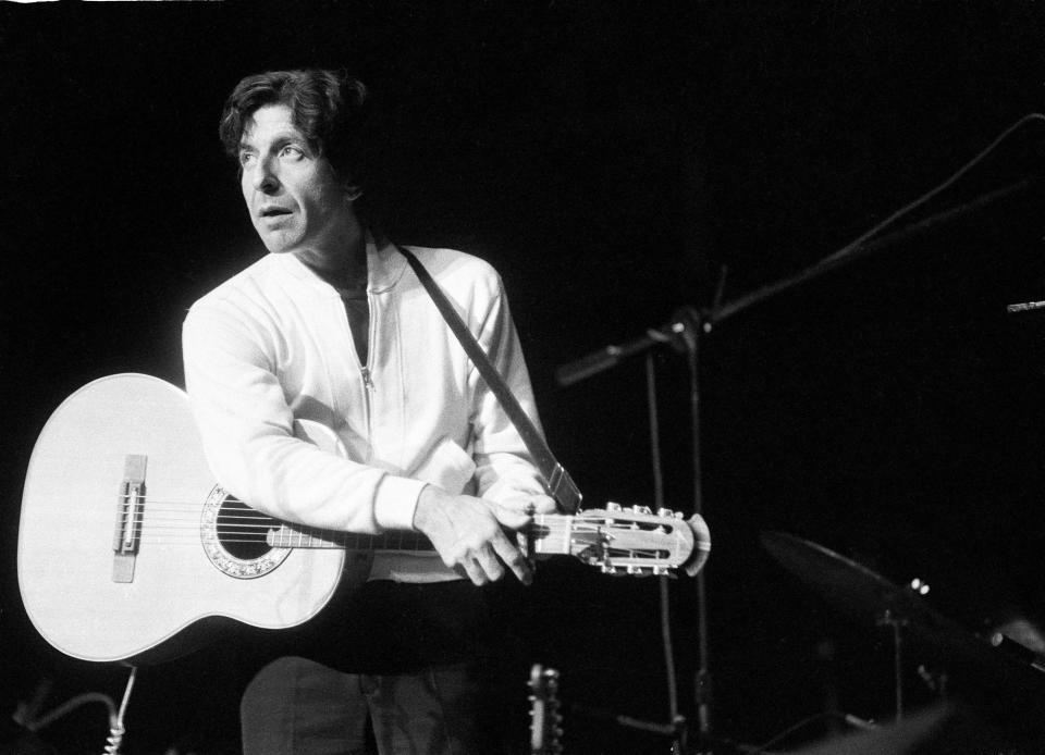 Canadian singer-songwriter Leonard Cohen on stage in the UK on May 27, 1976. He died on Nov. 10, 2016. (Michael Putland/Getty Images)