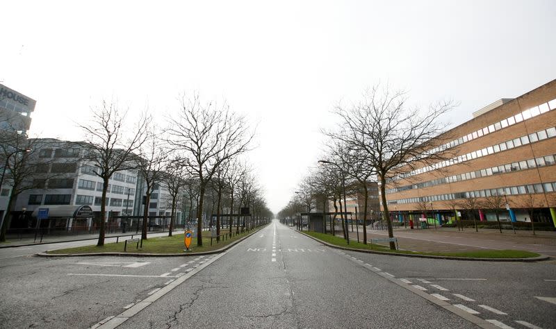 Empty streets in Milton Keynes