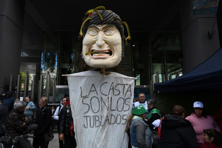 Argentine President Javier Milei has faced numerous protests against his budget-slashing project (LUIS ROBAYO)