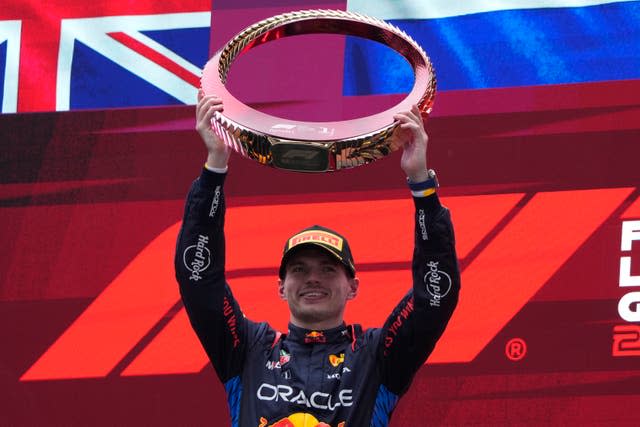 Max Verstappen of the Netherlands celebrates 