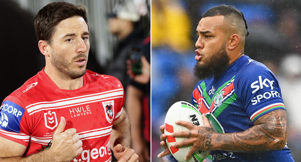 Pictured right to left are NRL stars Addin Fonua-Blake and Ben Hunt.