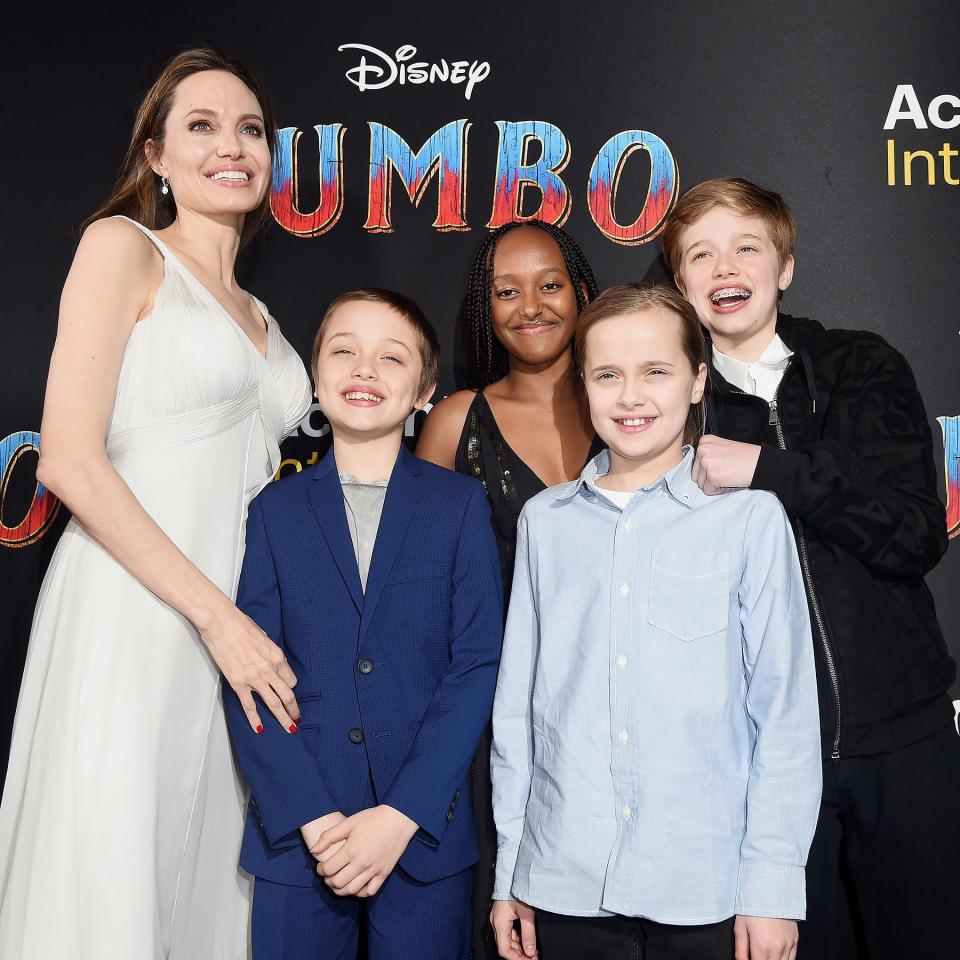 Almost seven months earlier, Jolie treated them to the circus-themed pre-party (complete with yummy snacks and aerialists!) and premiere of <em>Dumbo</em> in L.A. on March 11, 2019.