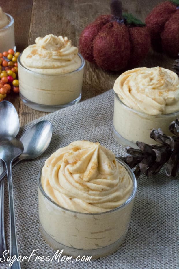 <p><a href="https://www.sugarfreemom.com/recipes/low-carb-pumpkin-cheesecake-mousse/" rel="nofollow noopener" target="_blank" data-ylk="slk:Sugar Free Mom;elm:context_link;itc:0;sec:content-canvas" class="link ">Sugar Free Mom</a></p>